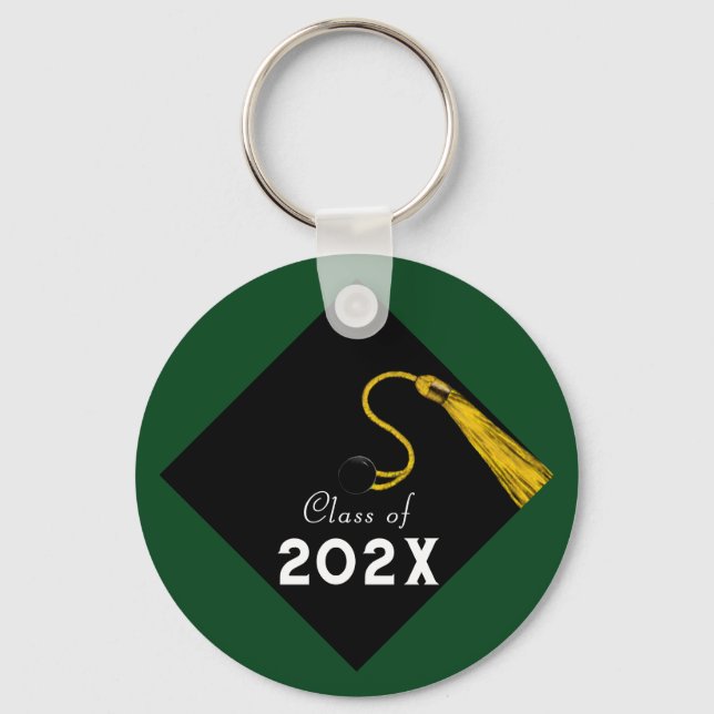 Studenten 2025 Grönt Keepsaké Nyckelring (Framsida)