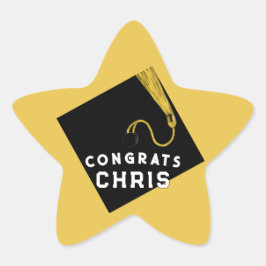 Studenten 2025 Guld Stjärnformat Klistermärke