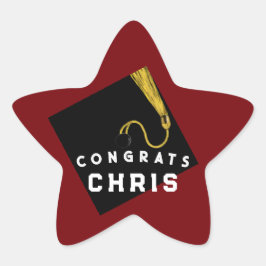 Studenten 2025 Maron Stjärnformat Klistermärke