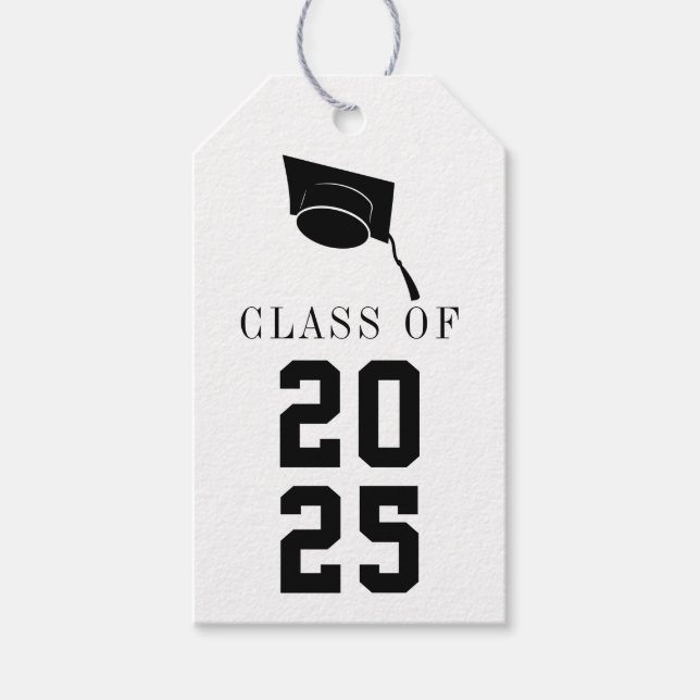 Studenten 2025 - minimalistisk modern grad presentetikett (Framsidan)