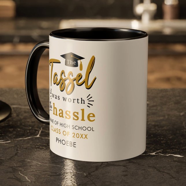 Studenten 2025 Modern Anpassningsbar Grad Keepsaké Mugg (Graduation 2025 Modern Custom Grad Keepsake Mug)