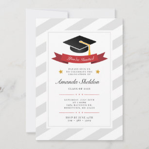 Studenten 2025 Modern Grad Party Inbjudningar