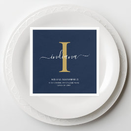 Studenten 2025 Monogram Namn Grad Party Pappersservett