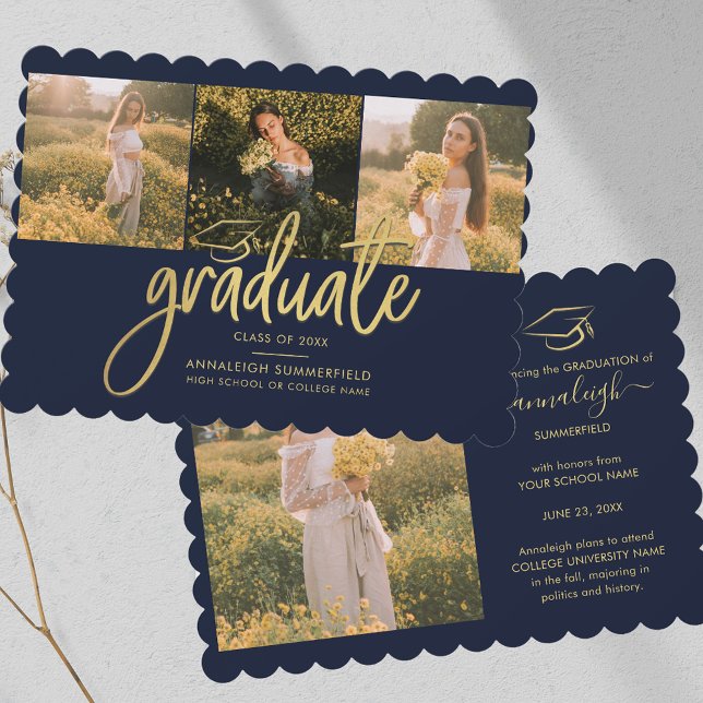 Studenten 2025 Multi Photo Senior Meddelande (Graduation 2025 Multiple Photos Senior Announcement)