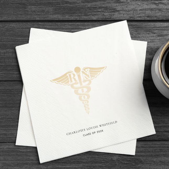 Studenten 2025 Nurse Pinning Party Papper Pappersservett (Nurse Graduation Paper Napkin Personalized)