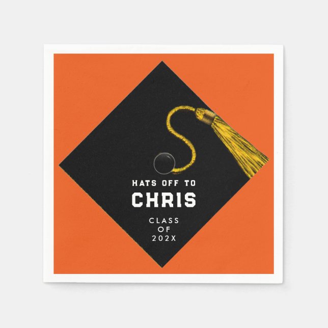 Studenten 2025-Orangen Pappersservett (Framsidan)