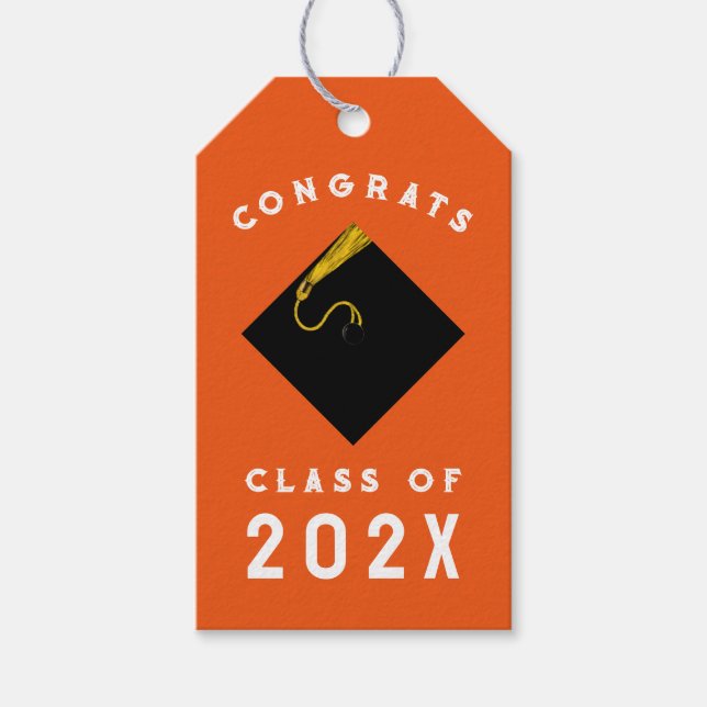 Studenten 2025-Orangen Presentetikett (Framsidan)