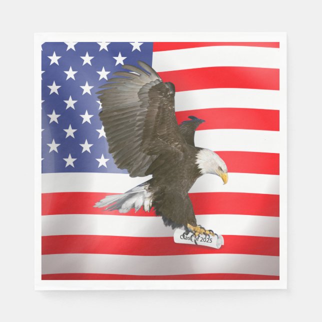 Studenten 2025 Örn med diplomatexamen Pappersservett (Framsidan)