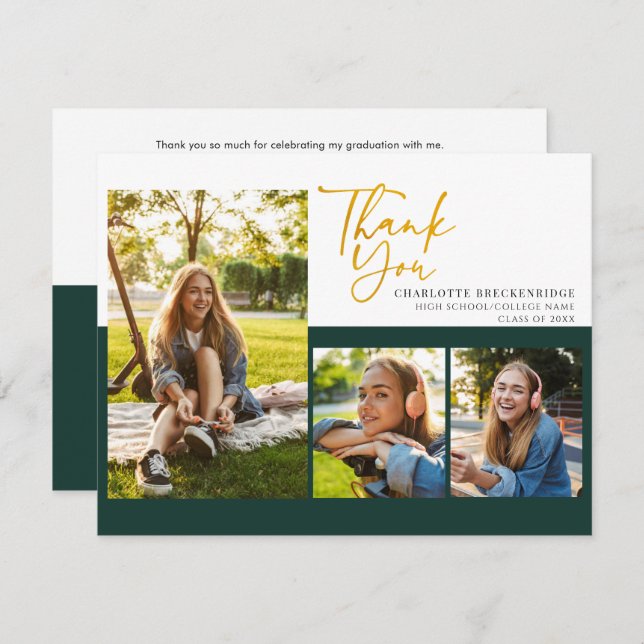 Studenten 2025 Party-fototackkort (Fram/baksida)