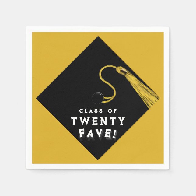 Studenten 2025 Party Guld Pappersservett (Framsidan)