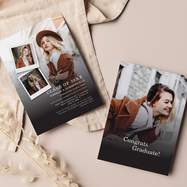Studenten 2025 Party Photo Collage Modern Grad Inbjudningar (Skapare uppladdad)
