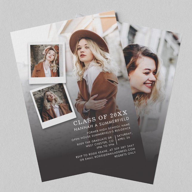 Studenten 2025 Photo Collage Grad Party Inbjudningar (Graduation 2025 Photo Collage Grad Party Invitation)