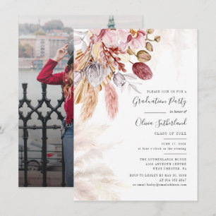 Studenten 2025 Photo Pampas Grass Grad Party Inbjudningar