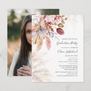 Studenten 2025 Photo Pampas Grass Student Party Inbjudningar
