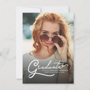 Studenten 2025 Photo Script Grad Party Inbjudningar