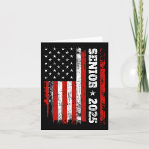 Studenten 2025 Shirt Design with US Flagga Senior Kort
