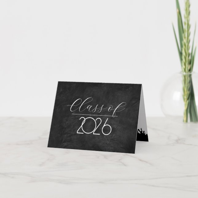 Studenten 2026 Grattis på läder Kort (Framsida)