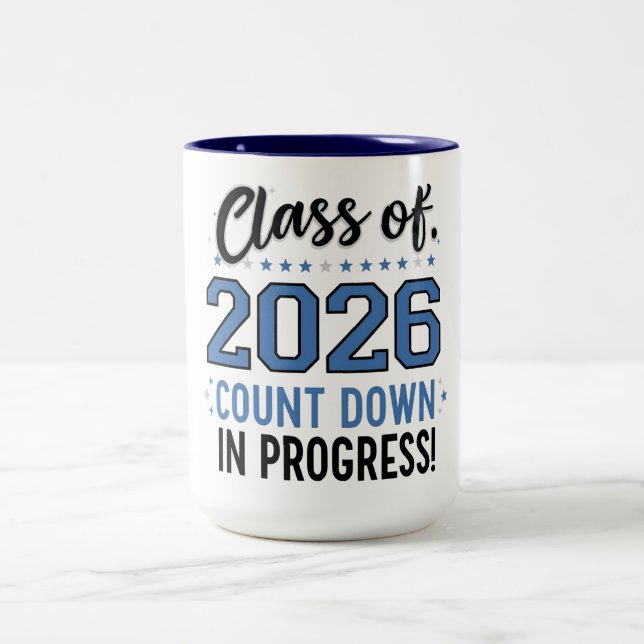 Studenten 2026 Senior Stolthet Typografi Två-Tonad Mugg (Center)
