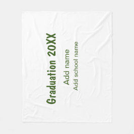 Studenten 20XX - lägg till namn-grönt, modernt Fleecefilt