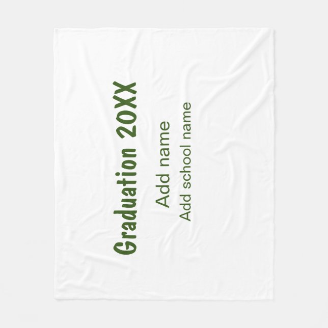 Studenten 20XX - lägg till namn-grönt, modernt Fleecefilt (Framsidan)