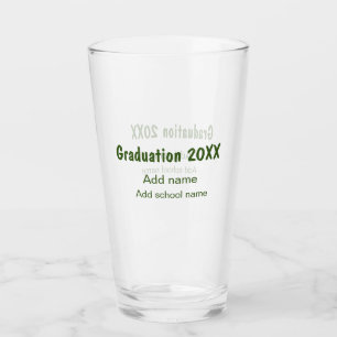 Studenten 20XX - lägg till namn-grönt, modernt Glaskopp