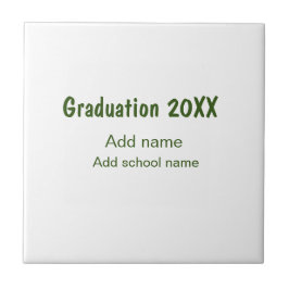 Studenten 20XX - lägg till namn-grönt, modernt Kakelplatta