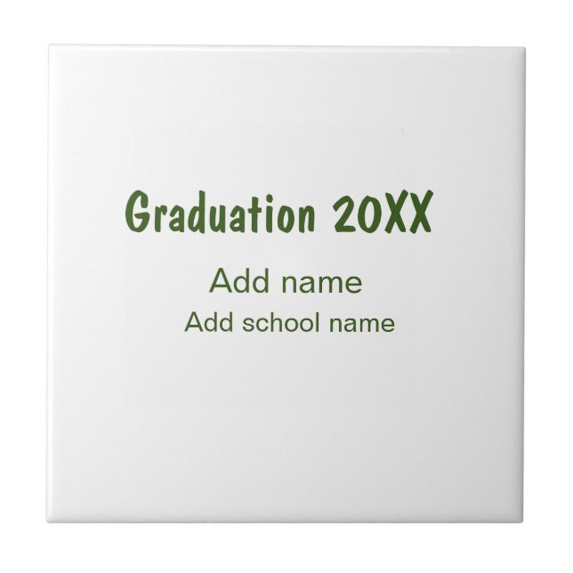 Studenten 20XX - lägg till namn-grönt, modernt Kakelplatta (Framsidan)