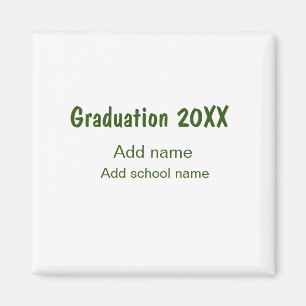 Studenten 20XX - lägg till namn-grönt, modernt Magnet