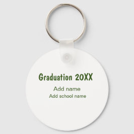 Studenten 20XX - lägg till namn-grönt, modernt Nyckelring