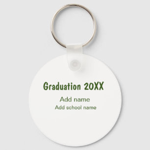 Studenten 20XX - lägg till namn-grönt, modernt Nyckelring