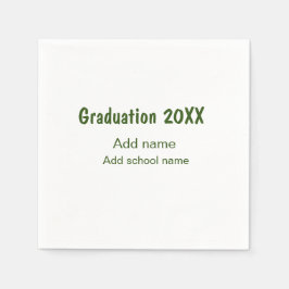 Studenten 20XX - lägg till namn-grönt, modernt Pappersservett