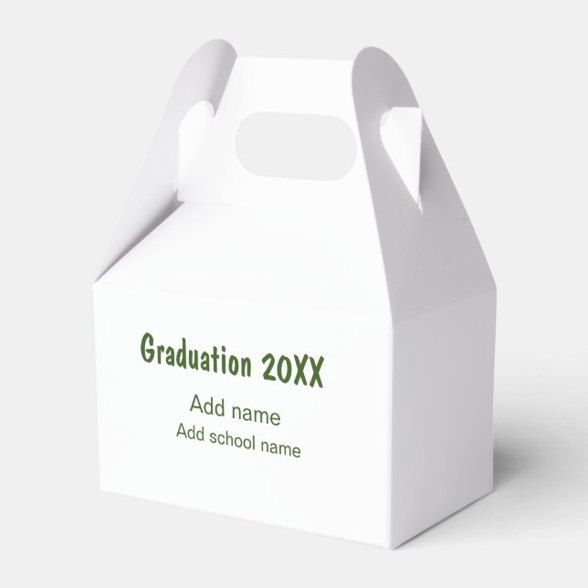 Studenten 20XX - lägg till namn-grönt, modernt Presentaskar (Framsidan Sidan)