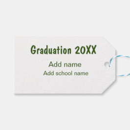 Studenten 20XX - lägg till namn-grönt, modernt Presentetikett