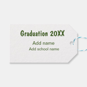 Studenten 20XX - lägg till namn-grönt, modernt Presentetikett