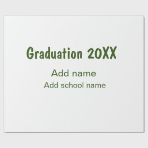 Studenten 20XX - lägg till namn-grönt, modernt Presentpapper