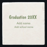 Studenten 20XX - lägg till namn-grönt, modernt Stenunderlägg<br><div class="desc">utformning</div>