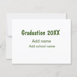 Studenten 20XX - lägg till namn-grönt, modernt Vykort