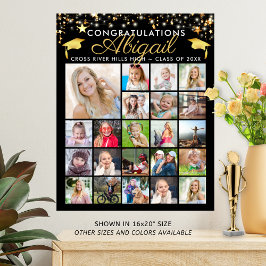 Studenten 22 Photo Collage Script Anpassningsbar F Poster