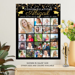 Studenten 22 Photo Collage Script Anpassningsbar F Poster