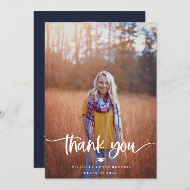 Studenten 2-fototackkort tack kort (Fram/baksida)