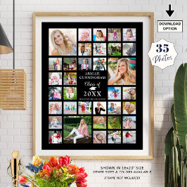 Studenten 35 Photo Collage CLASS YEAR Black Poster