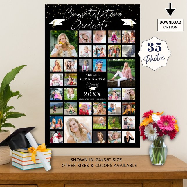 Studenten 35 Photo Collage Script Anpassningsbar F Poster (Skapare uppladdad)