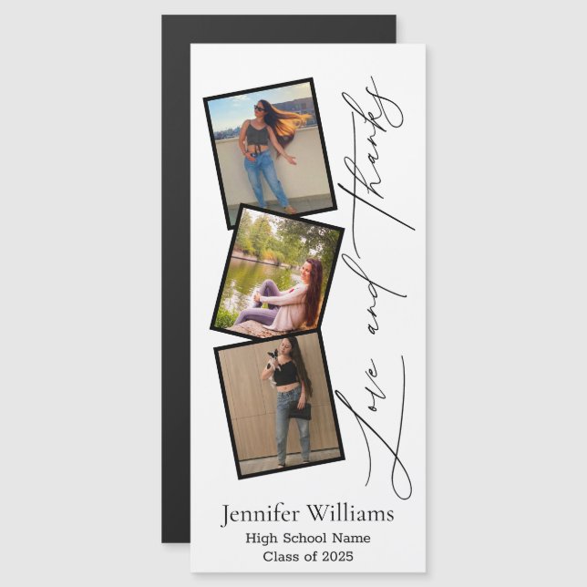 studenten 3-fotobåge tack vare magnet (Fram/baksida)