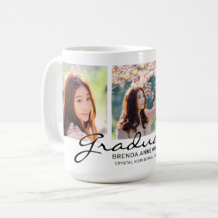 Studenten 3 Photo Collage Black Script Namn Kaffemugg