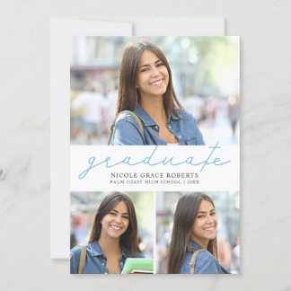 Studenten 3-Photo Collage Easy Edit Modern Script Meddelande