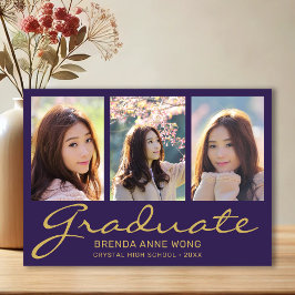 Studenten 3 Photo Modern Guld-typografi P Meddelande