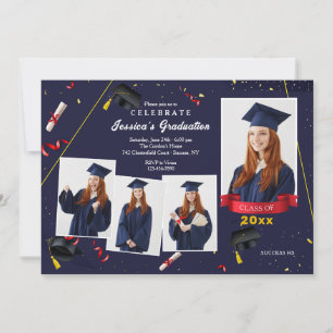 Studenten 4-fotoinbjudan inbjudningar