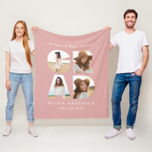 Studenten 4 fotomodern personlig rosa gigantisk fleecefilt