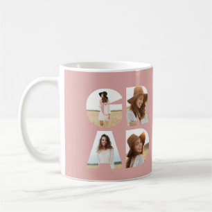 Studenten 4 fotomodern personlig rosa gigantisk kaffemugg