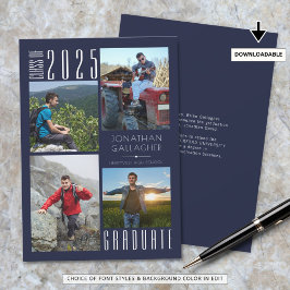 Studenten 4 Foton, marinblå eller Färg Meddelande